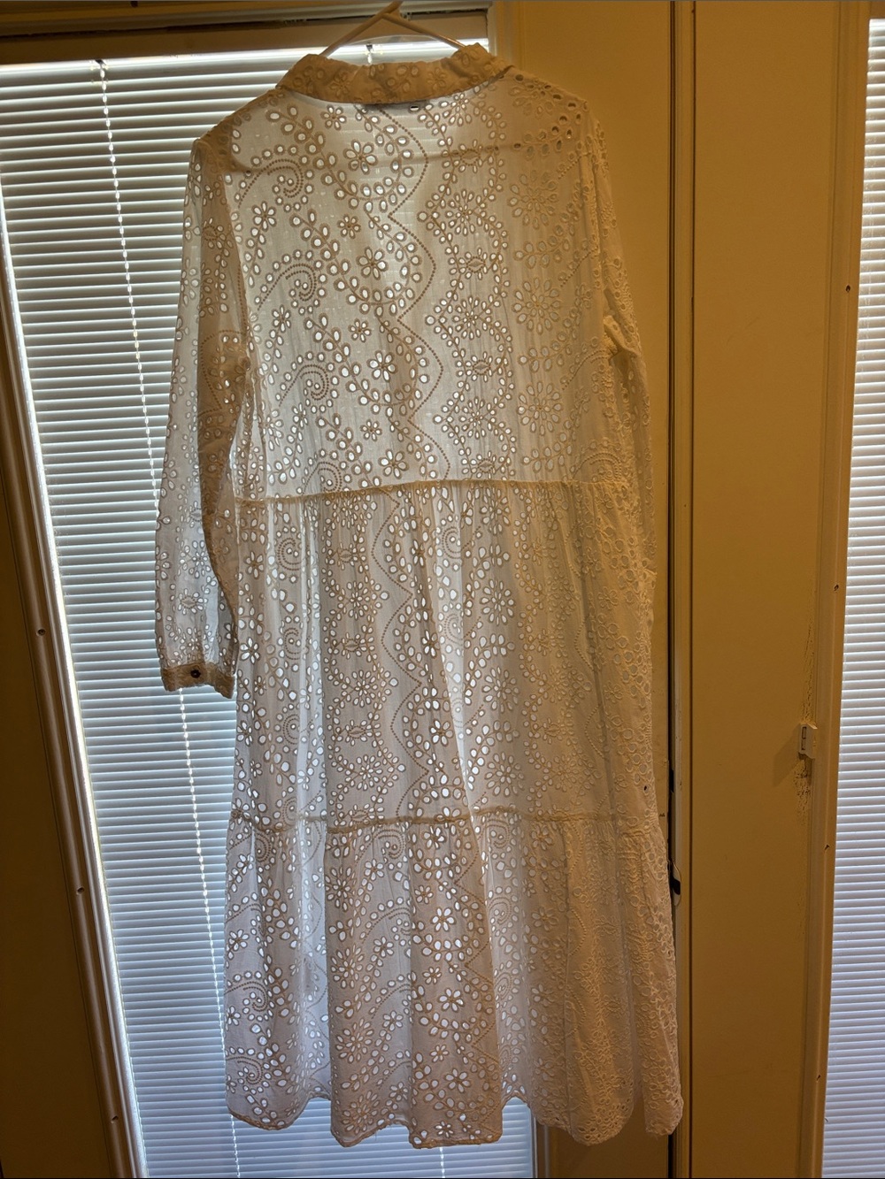Zara White Eyelet Midi Dress - Picture 3 of 4